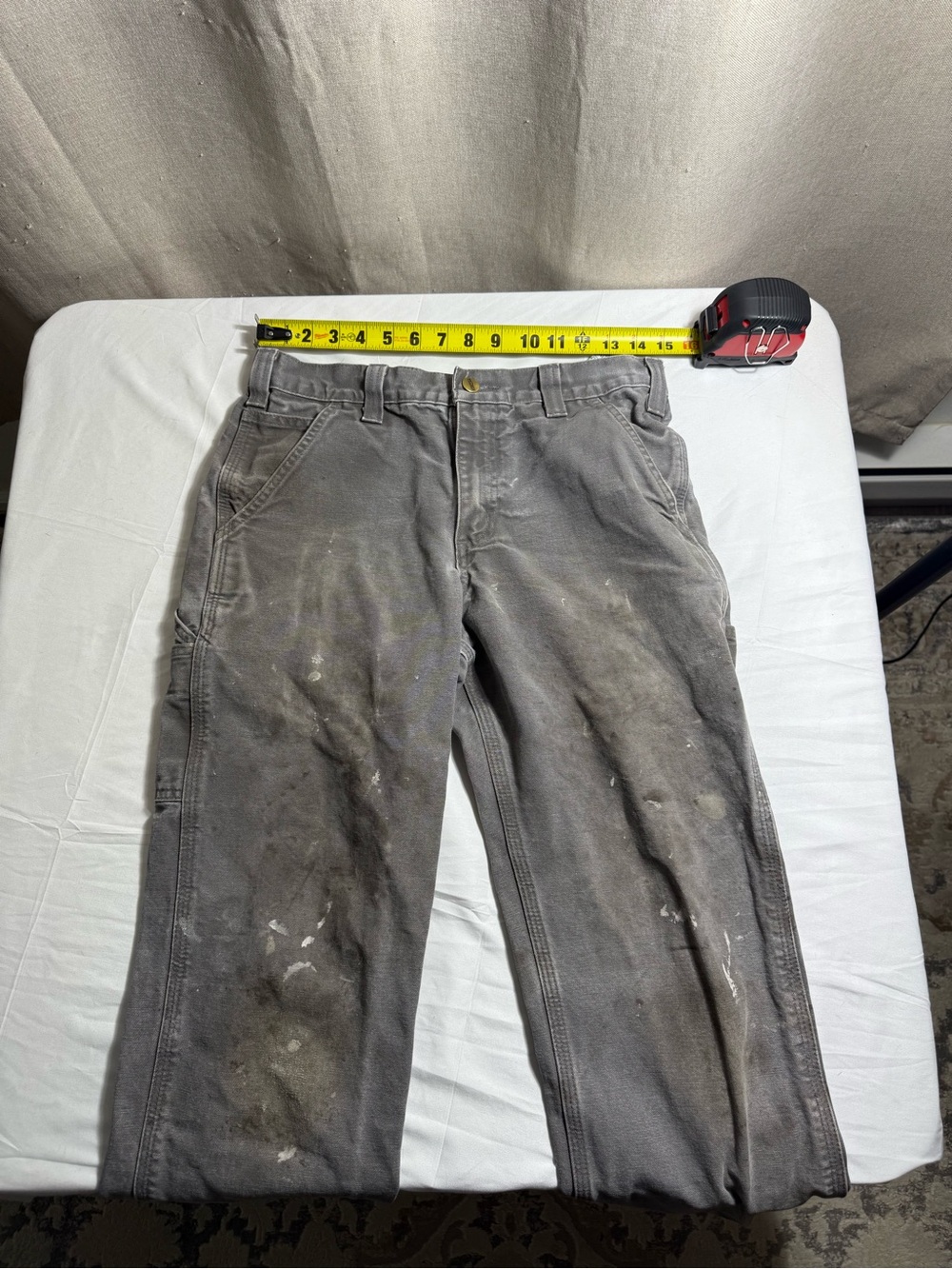 Carhartt Pants Men 30x32 Gray Rugged Flex Thrashed Distressed Relaxed Fit